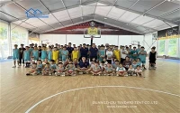 Basketballbanetelt for barn